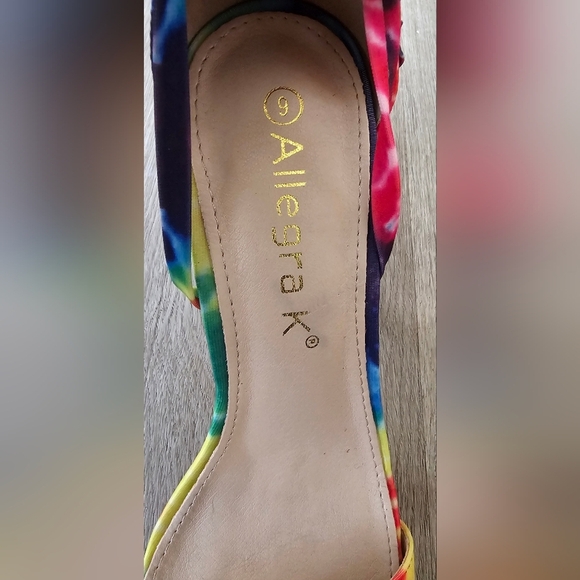 Size 9 Allegra K Tie-Dye Lace-Up Stiletto Heels - Picture 9 of 9